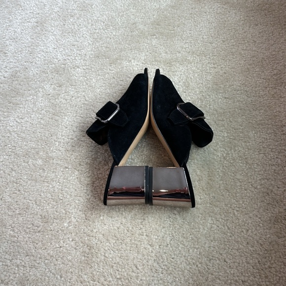 Marc Fisher Black Suede Mirror Block Heel Mule - Picture 4 of 7